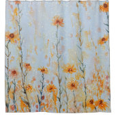 Boho Blue Wildflowers Douchegordijn (Voorkant)