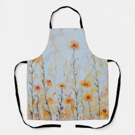 Boho  Blue Wildflowers Schort