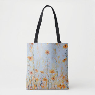 Boho Blue Wildflowers Tote Bag