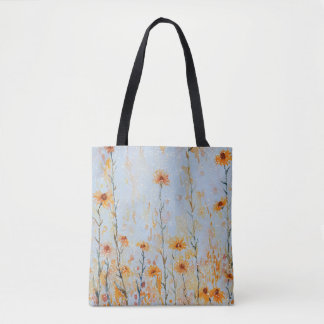 Boho Blue Wildflowers Tote Bag