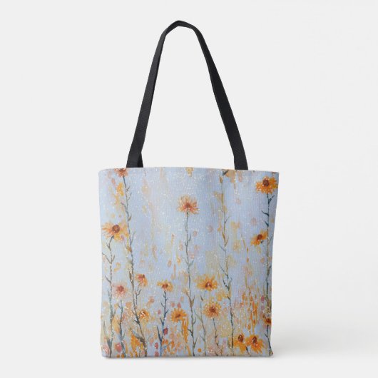 Boho  Blue Wildflowers Tote Bag (Achterkant)