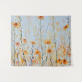 Boho Blue Wildflowers Wandkleed (Voorkant (horizontaal))