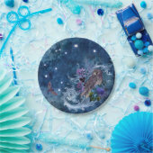 Boho Blue Zodiac Aquarius Constellation Papieren Bordje (Feest)