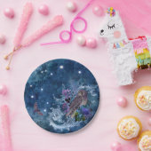 Boho Blue Zodiac Aquarius Constellation Papieren Bordje (Feest)