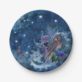Boho Blue Zodiac Aquarius Constellation Papieren Bordje