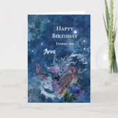 Boho Blue Zodiac Aries Constellation Birthday Kaart (Voorkant)