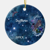 Boho Blue Zodiac Sagittarius Constellation Keramisch Ornament (Voorkant)
