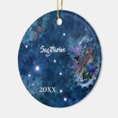 Boho Blue Zodiac Sagittarius Constellation Keramisch Ornament (Links)