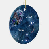 Boho Blue Zodiac Scorpio Constellation Keramisch Ornament (Rechts)