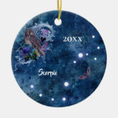 Boho Blue Zodiac Scorpio Constellation Keramisch Ornament (Voorkant)