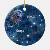 Boho Blue Zodiac Scorpio Constellation Keramisch Ornament (Achterkant)
