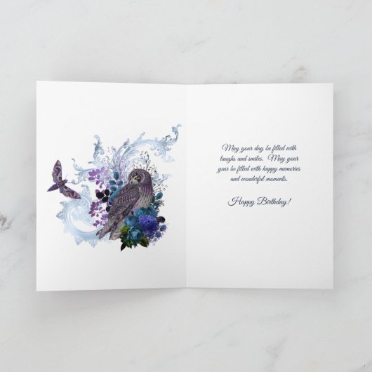 Boho Blue Zodiac Taurus Constellation Birthday Kaart (Binnen)