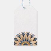 Boho Blue Zonnebloem Retro Typografie Cadeaulabel (Achterkant)