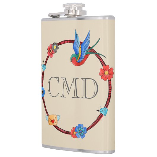 Boho Bluebird  Flask Heupfles (Links)