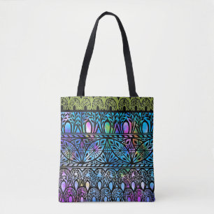  Boho Blues Glas in lood Pattern Canvas tas