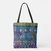 Boho Blues Glas in lood Pattern Canvas tas (Achterkant)