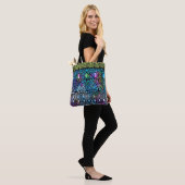 Boho Blues Glas in lood Pattern Canvas tas (Op model)