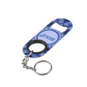 Boho Blues Personalize Name Gift Mini Flessenopener (Achterkant Gekanteld)