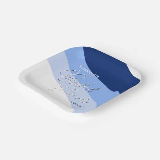 Boho Blues Streaming Shades Vrijgezellenfeest Papieren Bordje (Gebogen)