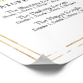 Boho bluhs roze floral gold signature drink sign poster (Hoek)