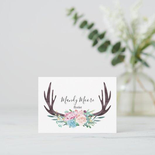 Boho Blumen Visitekaartje (Staand voorkant)