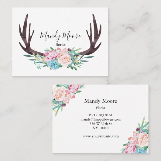 Boho Blumen Visitekaartje (Voorkant / Achterkant)