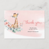 Boho Blush baby giraffe eucalyptus Informatiekaartje (Voorkant)