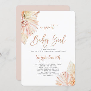 Boho Blush Baby shower meisje Kaart