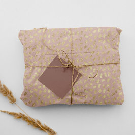 Boho Blush Beige Golden Paint Strokes #D6AEA3 Tissuepapier