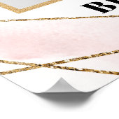 Boho blush bloem gouden bruidsfeest foto prop poster (Hoek)