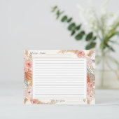 Boho Blush Bloemen Aardse Tropische Groen Recepten Briefkaart (Staand voorkant)