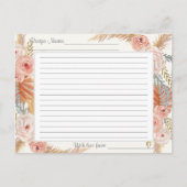 Boho Blush Bloemen Aardse Tropische Groen Recepten Briefkaart (Voorkant)