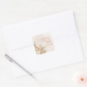 Boho Blush Bloemen Baby shower Dank u Vierkante Sticker (Envelop)