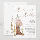 Boho Blush Bloemen Bottle Boot Bubbly Vrijgezellen Kaart (Voorkant / Achterkant)