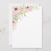 Boho Blush Bloemen Bruiloft Uitnodiging (Achterkant)