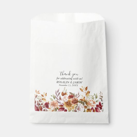 Boho Blush Bloemen Bruiloft Uitnodiging Bedankzakje (Voorkant)