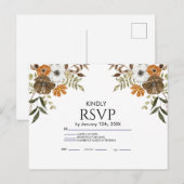 Boho Blush Bloemen Bruiloft Uitnodiging Briefkaart (Voorkant / Achterkant)