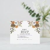 Boho Blush Bloemen Bruiloft Uitnodiging Briefkaart (Staand voorkant)
