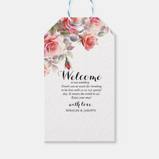 Boho Blush Bloemen Bruiloft Uitnodiging Cadeaulabel