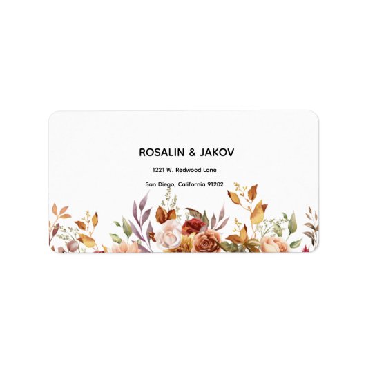 Boho Blush Bloemen Bruiloft Uitnodiging Etiket (Voorkant)