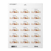 Boho Blush Bloemen Bruiloft Uitnodiging Etiket (Full Sheet)