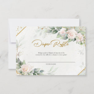 Boho Blush Bloemen Eucalyptus Luier Raffle Bedankkaart