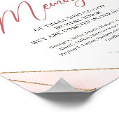 Boho blush bloemen eucalyptus Ter nagedachtenis aa Poster (Hoek)