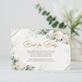 Boho Blush Bloemen Eucilyptus Boek voor Baby Bedankkaart (Staand voorkant)