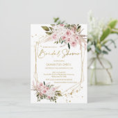 Boho Blush Bloemen Geometrisch Vrijgezellenfeest Kaart (Staand voorkant)