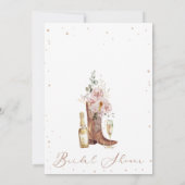 Boho Blush Bloemen Glazen Boot Bubbly Vrijgezellen Kaart (Achterkant)