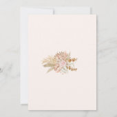 Boho Blush Bloemen Herfst Meisje Baby shower Kaart (Achterkant)