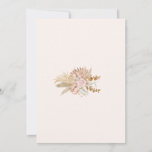 Boho Blush Bloemen Herfst Meisje Baby shower Kaart (Achterkant)