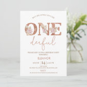 Boho Blush Bloemen Meisjes Onederful 1e Verjaardag Kaart (Staand voorkant)