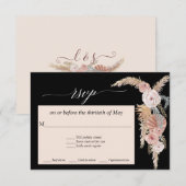 Boho Blush Bloemen Pampas Gras Tropische Palmen RS RSVP Kaartje (Voorkant / Achterkant)